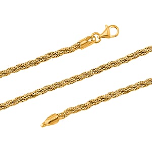Twist Small Round Hug Chain Necklace in 14K Yellow Gold Over Sterling Silver 7 Grams 20 Inches