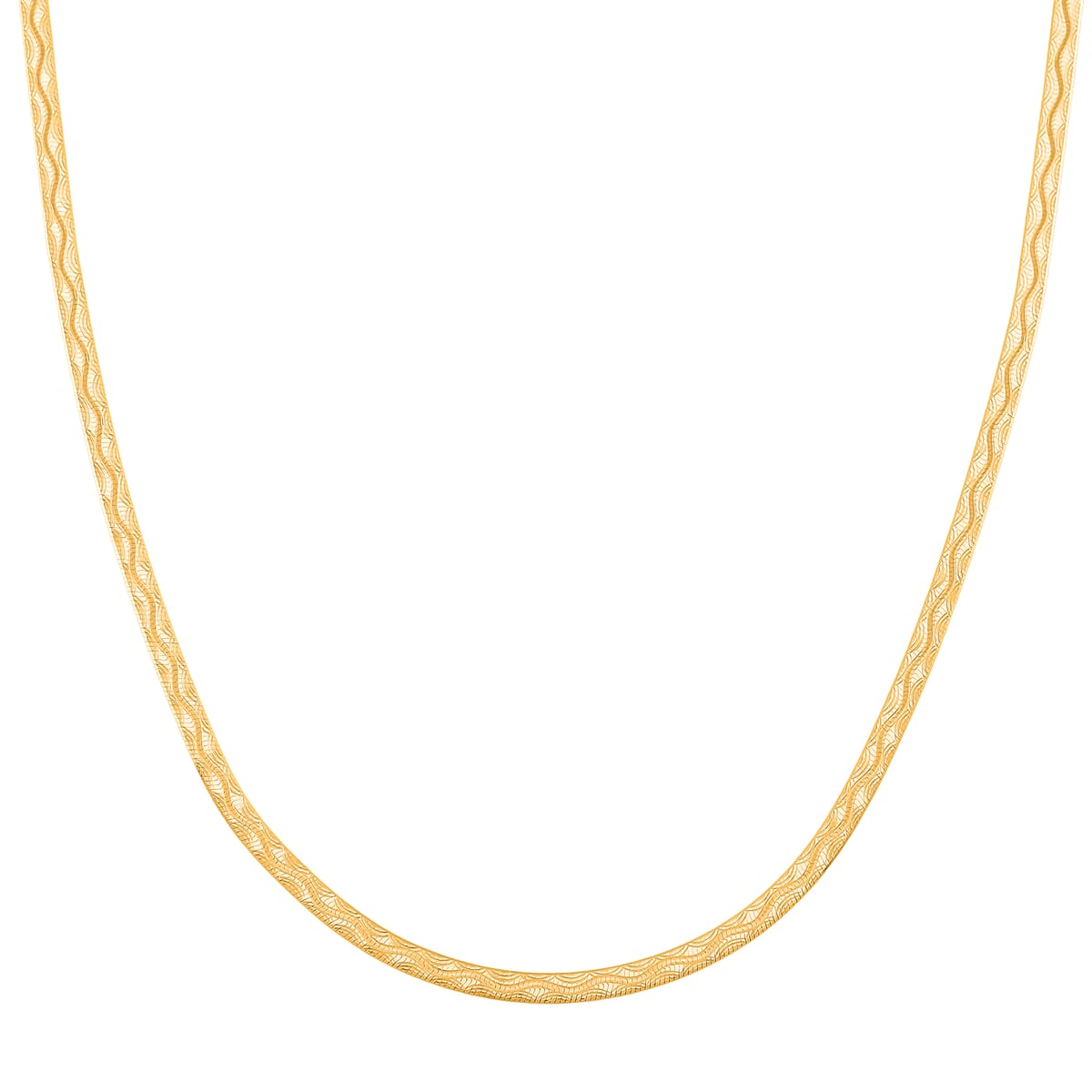 Wave Edge Blade Chain Necklace in 14K Yellow Gold Over Sterling Silver 7.30 Grams 20 Inches image number 0