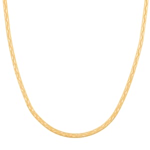 Wave Edge Blade Chain Necklace in 14K Yellow Gold Over Sterling Silver 7.30 Grams 20 Inches