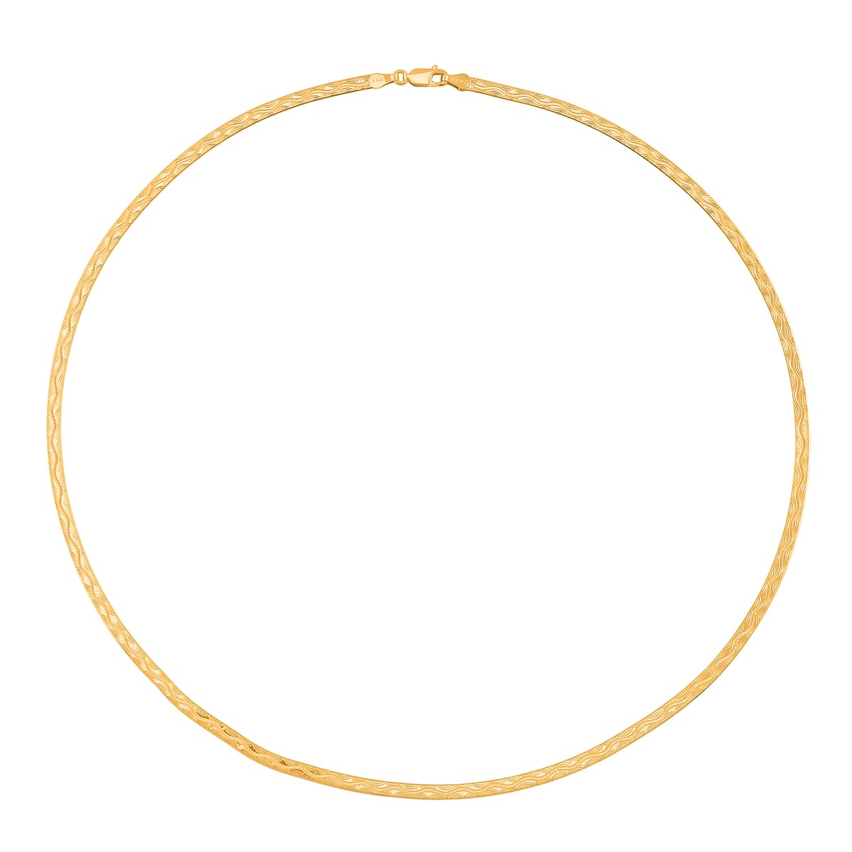 Wave Edge Blade Chain Necklace in 14K Yellow Gold Over Sterling Silver 7.30 Grams 20 Inches image number 2