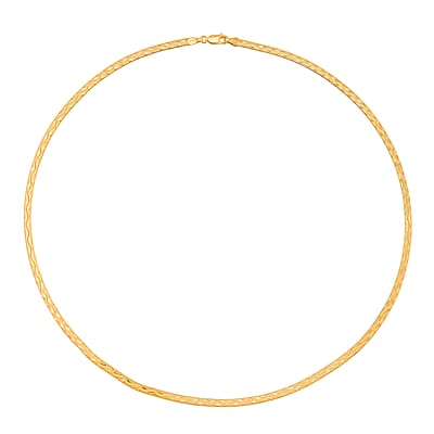 Wave Edge Blade Chain Necklace in 14K Yellow Gold Over Sterling Silver 7.30 Grams 20 Inches