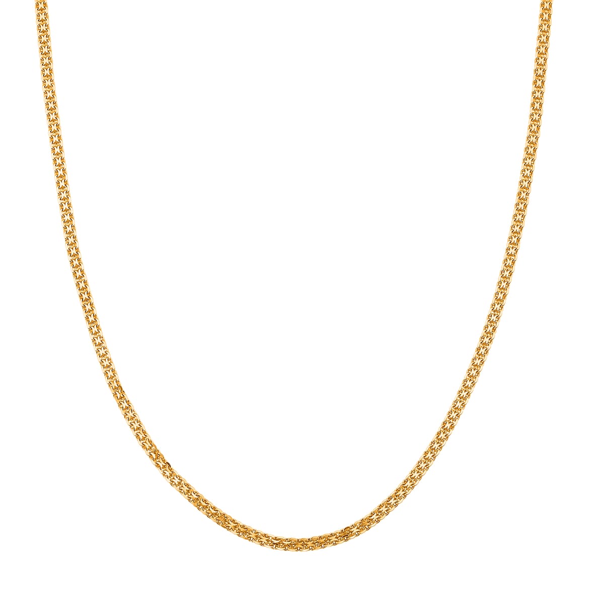 Double Row Track Necklace in 14K Yellow Gold Over Sterling Silver 8.8 Grams 20 Inches image number 0
