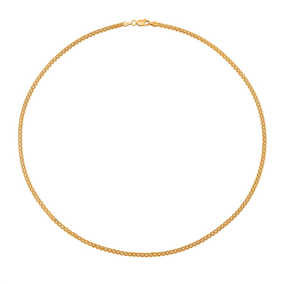 Double Row Track Necklace in 14K Yellow Gold Over Sterling Silver 8.8 Grams 20 Inches image number 2