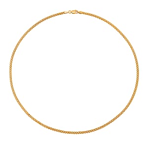 Double Row Track Chain Necklace in 14K Yellow Gold Over Sterling Silver 8.8 Grams 20 Inches
