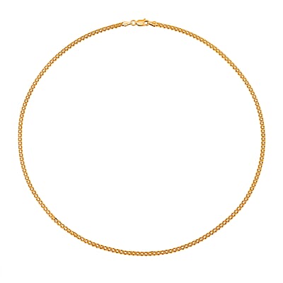 Double Row Track Chain Necklace in 14K Yellow Gold Over Sterling Silver 8.8 Grams 20 Inches