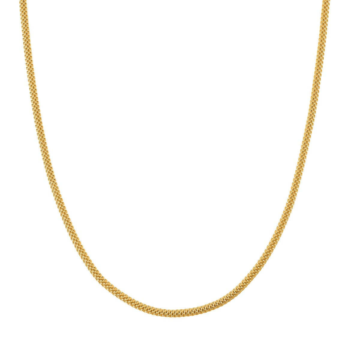 Flat Grid Chain Necklace in 14K Yellow Gold Over Sterling Silver 6.4 Grams 20 Inches image number 0
