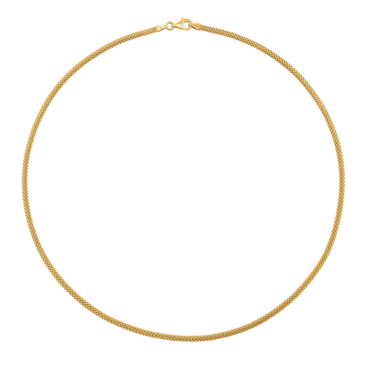 Flat Grid Chain Necklace in 14K Yellow Gold Over Sterling Silver 6.4 Grams 20 Inches image number 2