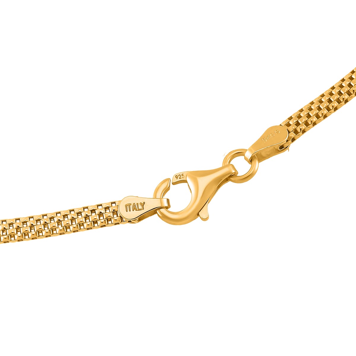Flat Grid Chain Necklace in 14K Yellow Gold Over Sterling Silver 6.4 Grams 20 Inches image number 4