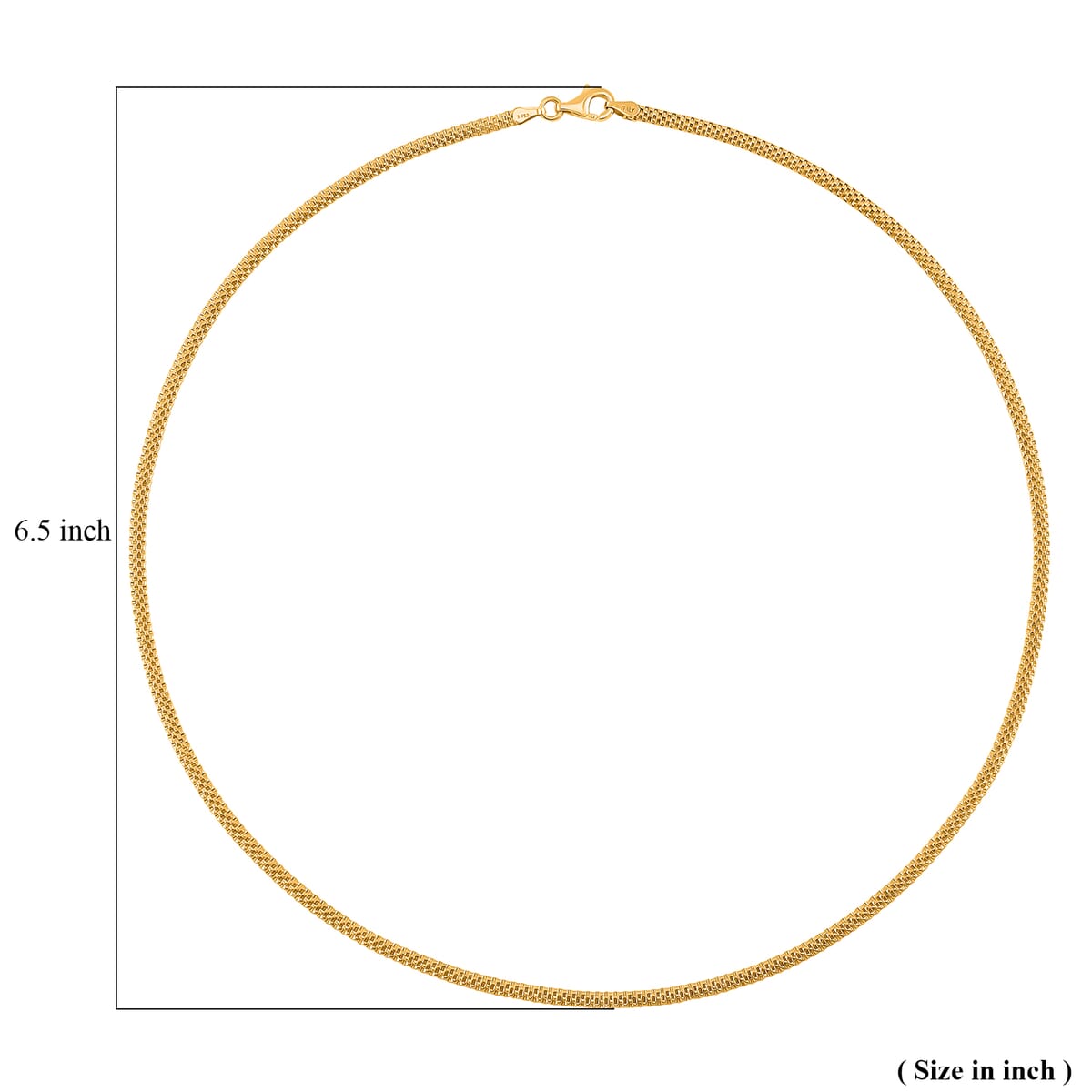 Flat Grid Chain Necklace in 14K Yellow Gold Over Sterling Silver 6.4 Grams 20 Inches image number 5