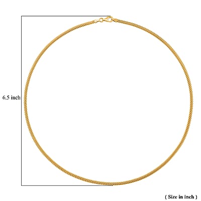 Flat Grid Chain Necklace in 14K Yellow Gold Over Sterling Silver 6.4 Grams 20 Inches