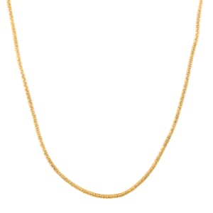 Embossed Wire Chain Necklace in 14K Yellow Gold Over Sterling Silver 10 Grams 20 Inches
