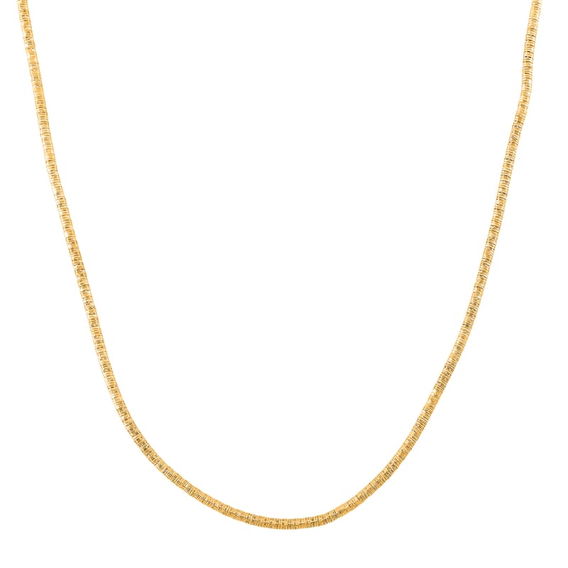 Embossed Wire Chain Necklace in 14K Yellow Gold Over Sterling Silver 10 Grams 20 Inches