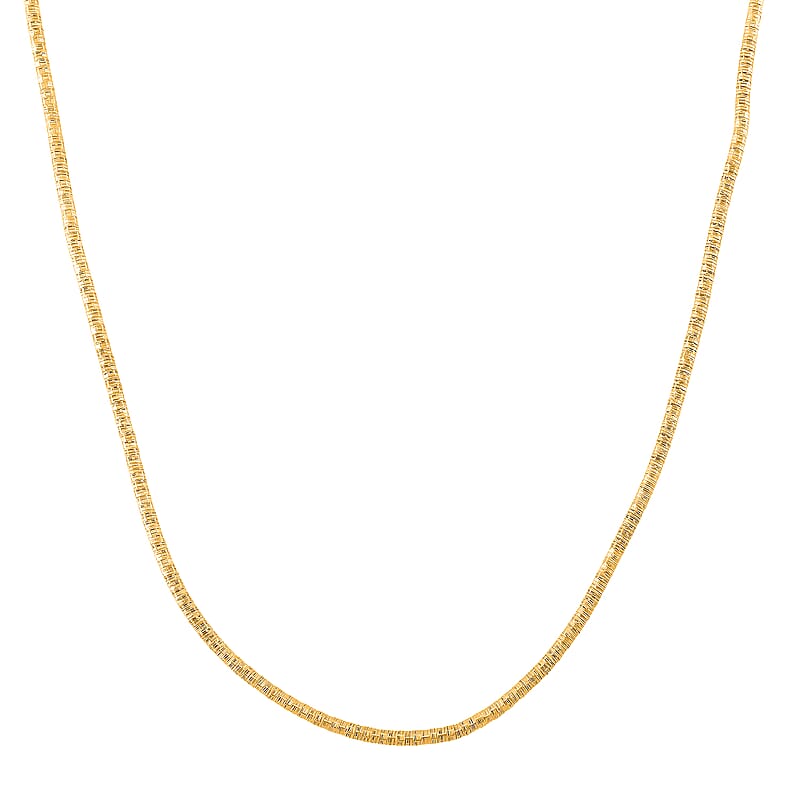Embossed Wire Chain Necklace in 14K Yellow Gold Over Sterling Silver 10 Grams 20 Inches
