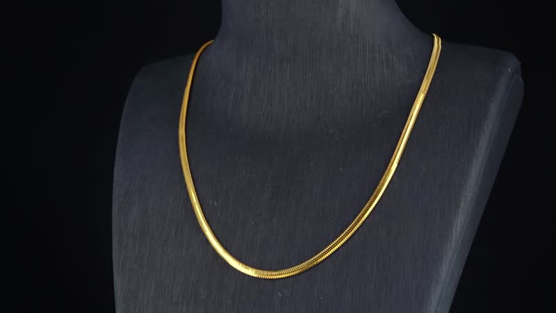Embossed Wire Chain Necklace in 14K Yellow Gold Over Sterling Silver 10 Grams 20 Inches