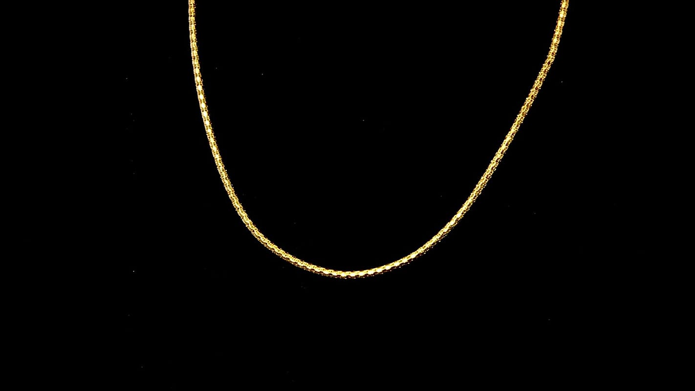 Embossed Wire Chain Necklace in 14K Yellow Gold Over Sterling Silver 10 Grams 20 Inches