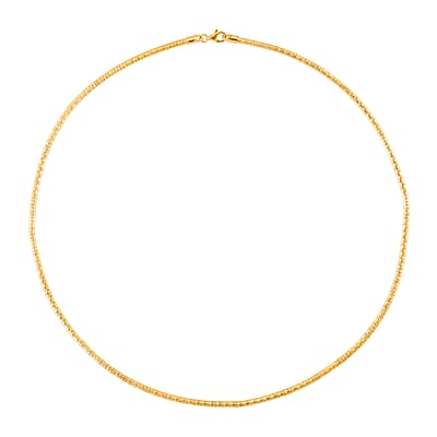 Embossed Wire Chain Necklace in 14K Yellow Gold Over Sterling Silver 10 Grams 20 Inches