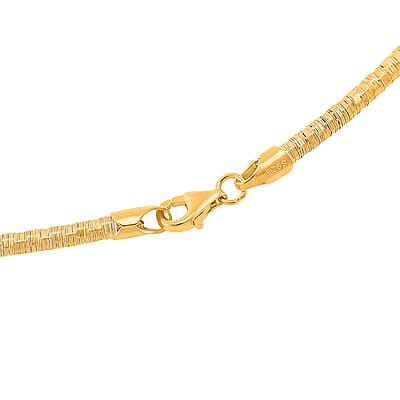 Embossed Wire Chain Necklace in 14K Yellow Gold Over Sterling Silver 10 Grams 20 Inches