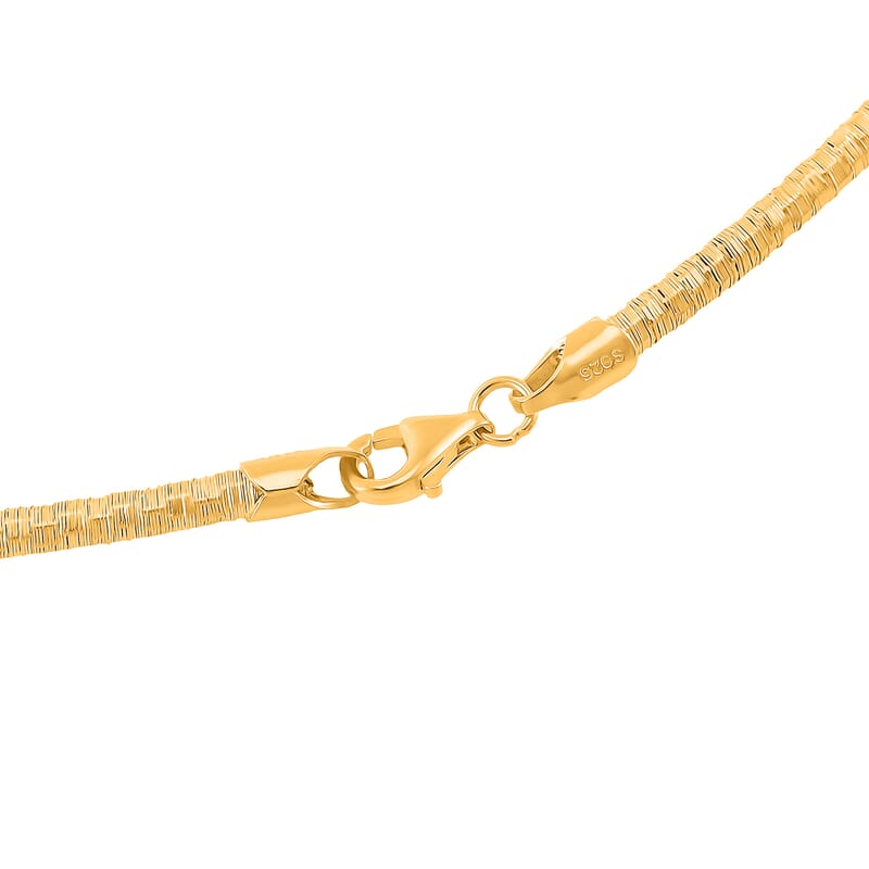 Embossed Wire Chain Necklace in 14K Yellow Gold Over Sterling Silver 10 Grams 20 Inches