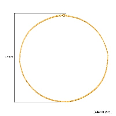 Embossed Wire Chain Necklace in 14K Yellow Gold Over Sterling Silver 10 Grams 20 Inches