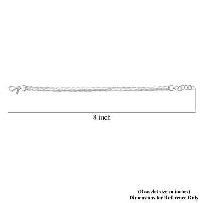 Flat Mesh Chain Bracelet in Rhodium Over Sterling Silver (7-8In) 5 Grams