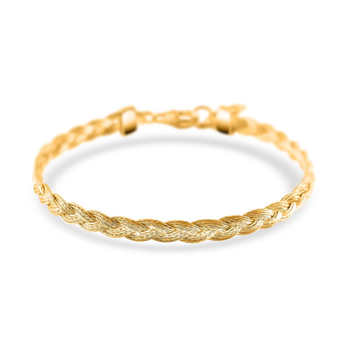 Flat Mesh Chain Bracelet in 14K Yellow Gold Over Sterling Silver (7-8In) 5 Grams image number 0