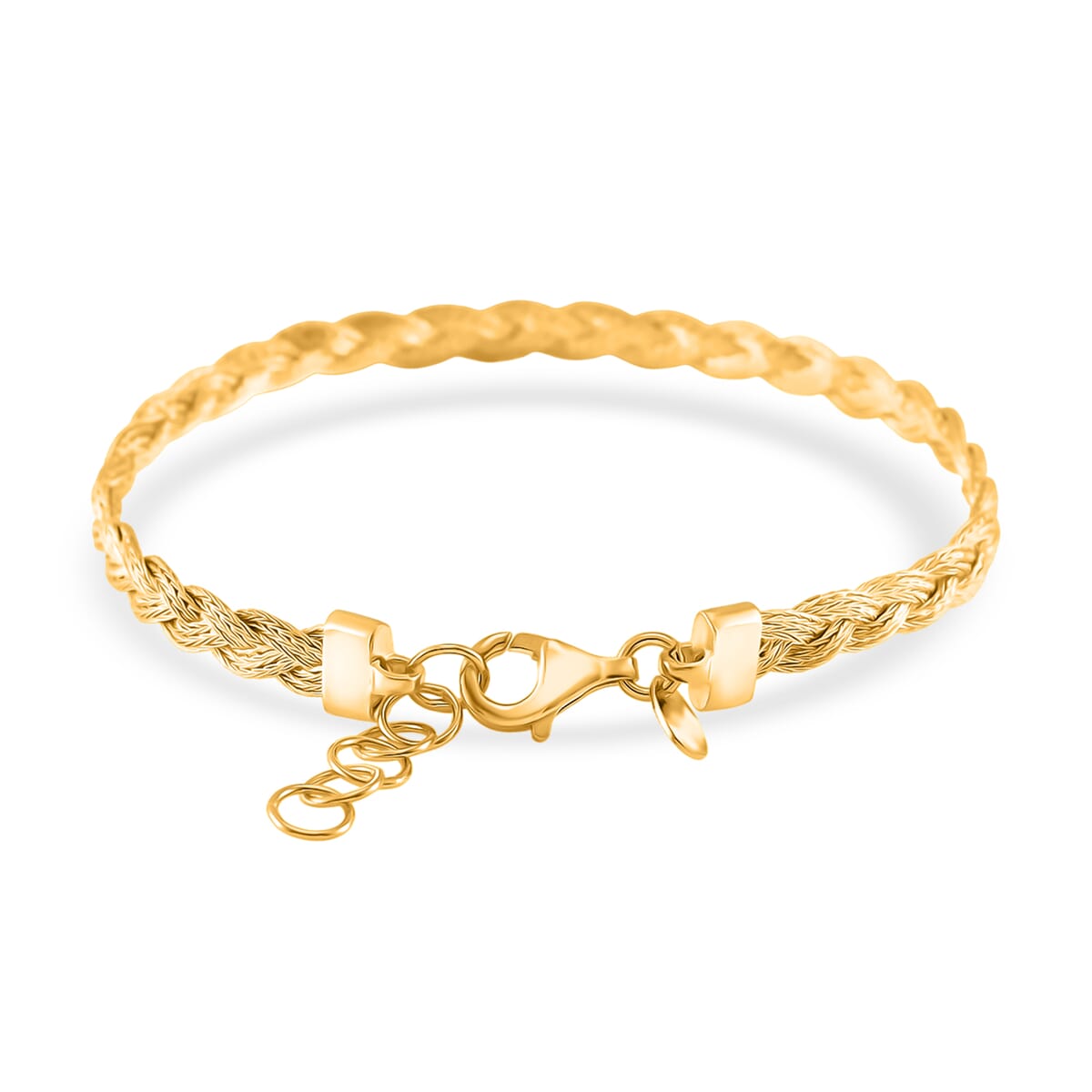 Flat Mesh Chain Bracelet in 14K Yellow Gold Over Sterling Silver (7-8In) 5 Grams image number 2