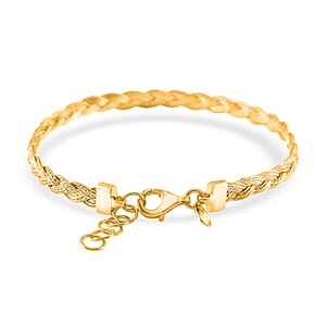 Flat Mesh Chain Bracelet in 14K Yellow Gold Over Sterling Silver (7-8In) 5 Grams