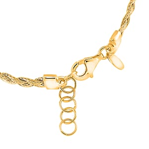 Flat Mesh Chain Bracelet in 14K Yellow Gold Over Sterling Silver (7-8In) 5 Grams
