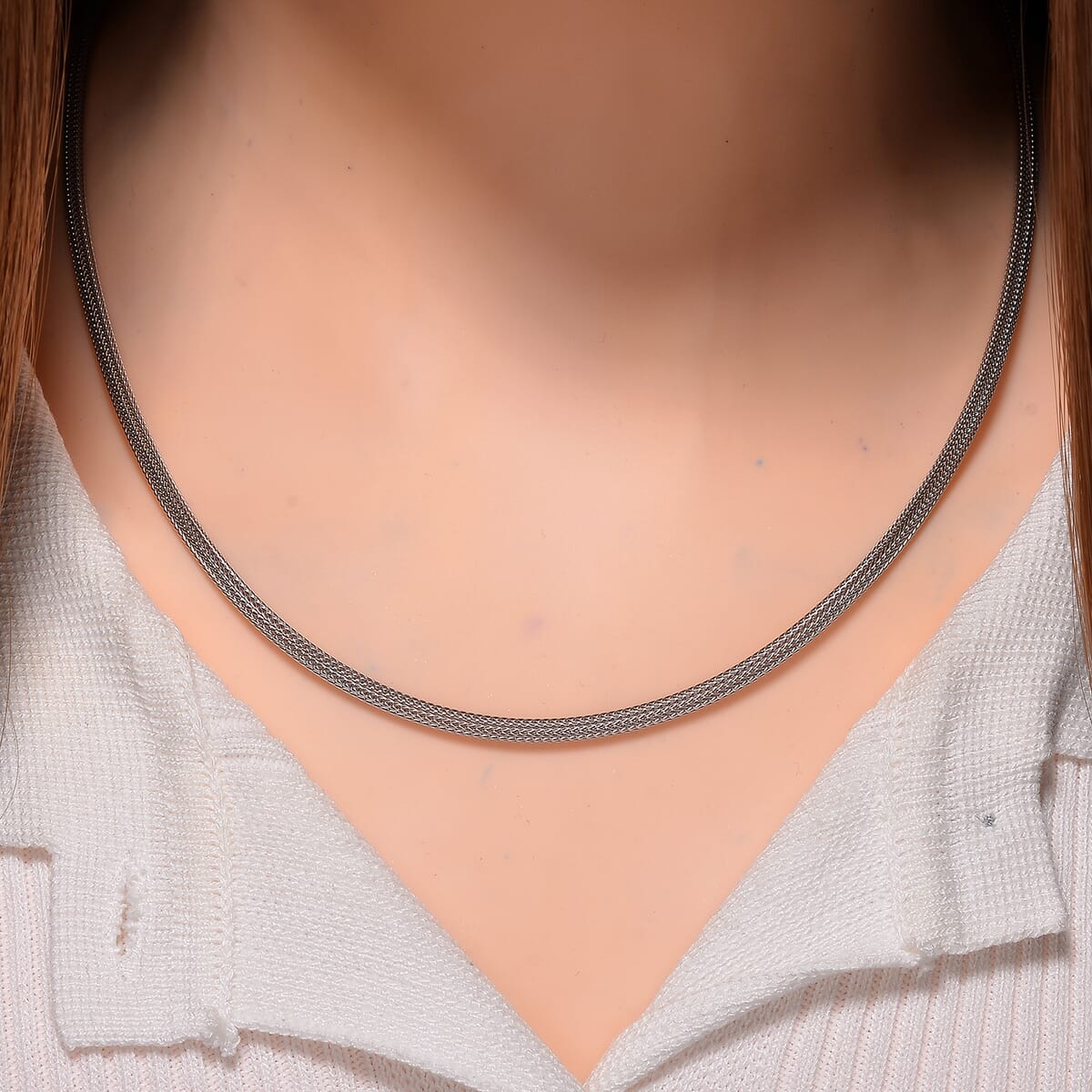 3mm Wire Chain Necklace in Rhodium Over Sterling Silver 9.80 Grams 20 Inches image number 1