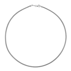 3mm Diagonal Wire Chain Necklace in Rhodium Over Sterling Silver 9.80 Grams 20 Inches