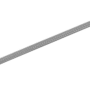 3mm Diagonal Wire Chain Necklace in Rhodium Over Sterling Silver 9.80 Grams 20 Inches
