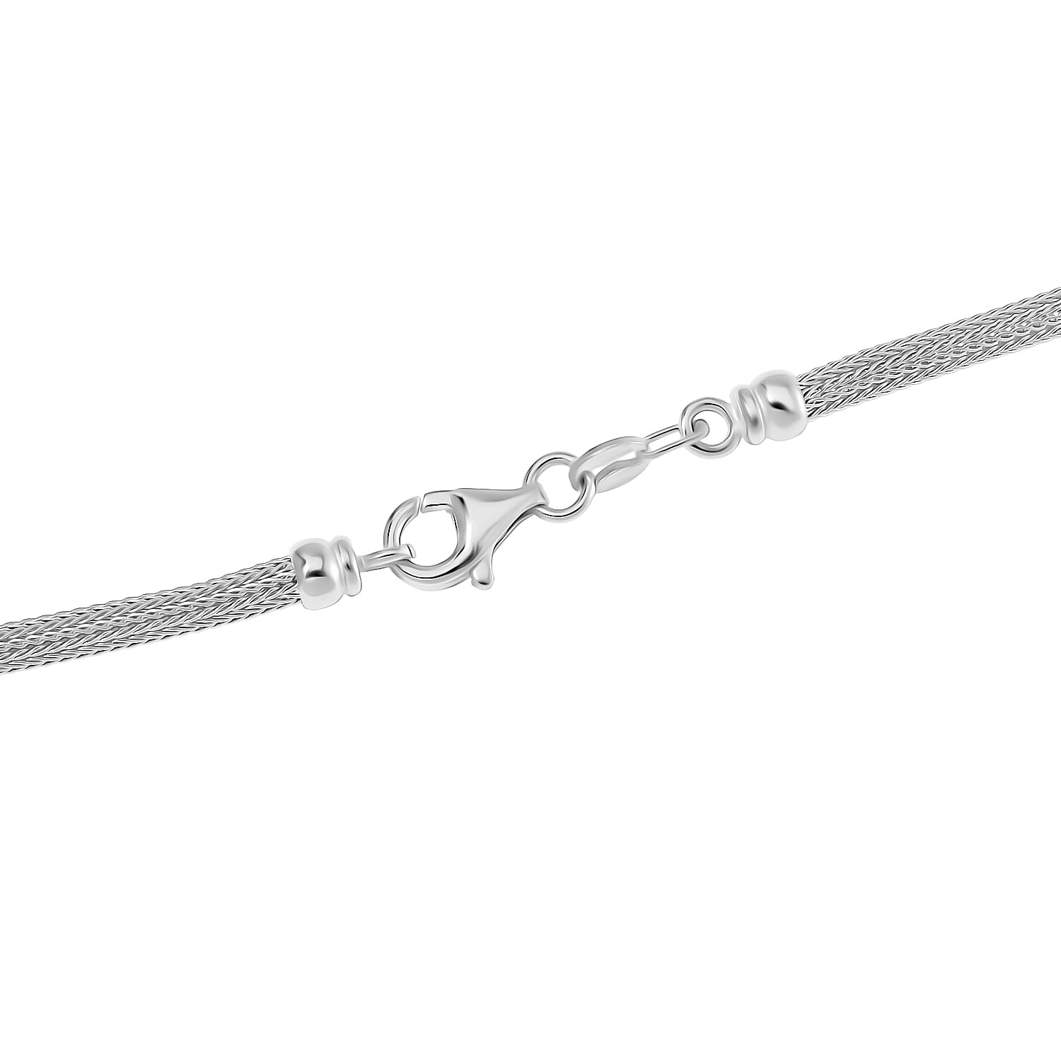 3mm Diagonal Wire Chain Necklace in Rhodium Over Sterling Silver 9.80 Grams 20 Inches