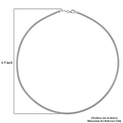 3mm Diagonal Wire Chain Necklace in Rhodium Over Sterling Silver 9.80 Grams 20 Inches