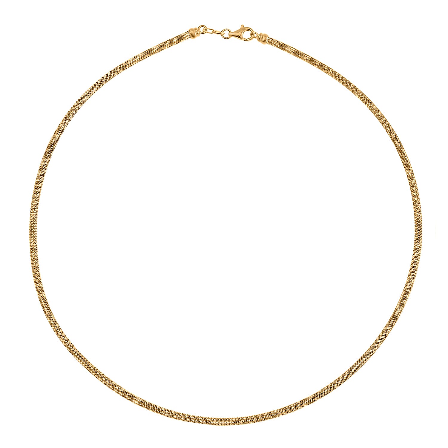 3mm Diagonal Wire Chain Necklace in 14K Yellow Gold Over Sterling Silver 9.80 Grams 20 Inches