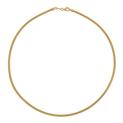 3mm Diagonal Wire Chain Necklace in 14K Yellow Gold Over Sterling Silver 9.80 Grams 20 Inches