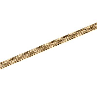 3mm Diagonal Wire Chain Necklace in 14K Yellow Gold Over Sterling Silver 9.80 Grams 20 Inches