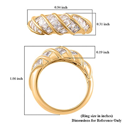 Simulated Diamond Band Ring in Goldtone (Size 10.0)