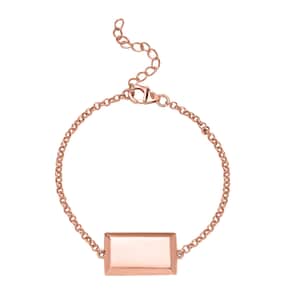 Bar Bracelet in 18K Rose Gold Over Sterling Silver (6.5-8.0In) 3.80 Grams