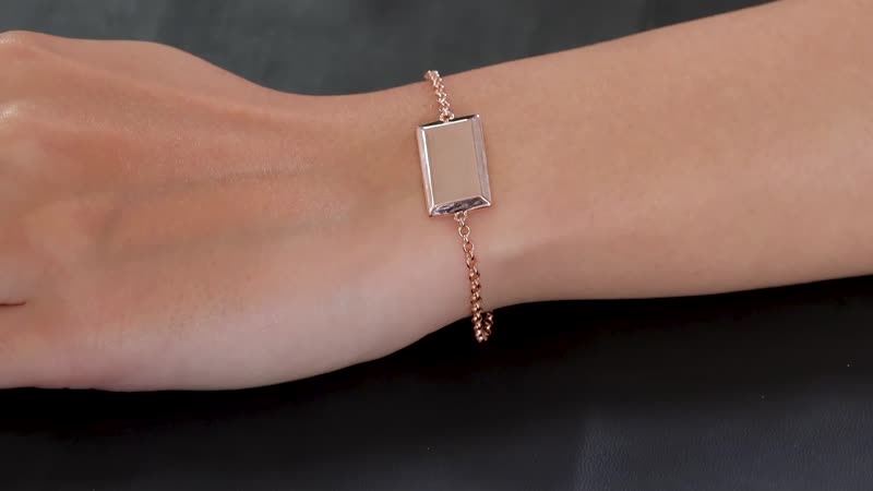18K RG Over Sterling Silver Bar Bracelet (6.5-8.0In) (3.80 g)