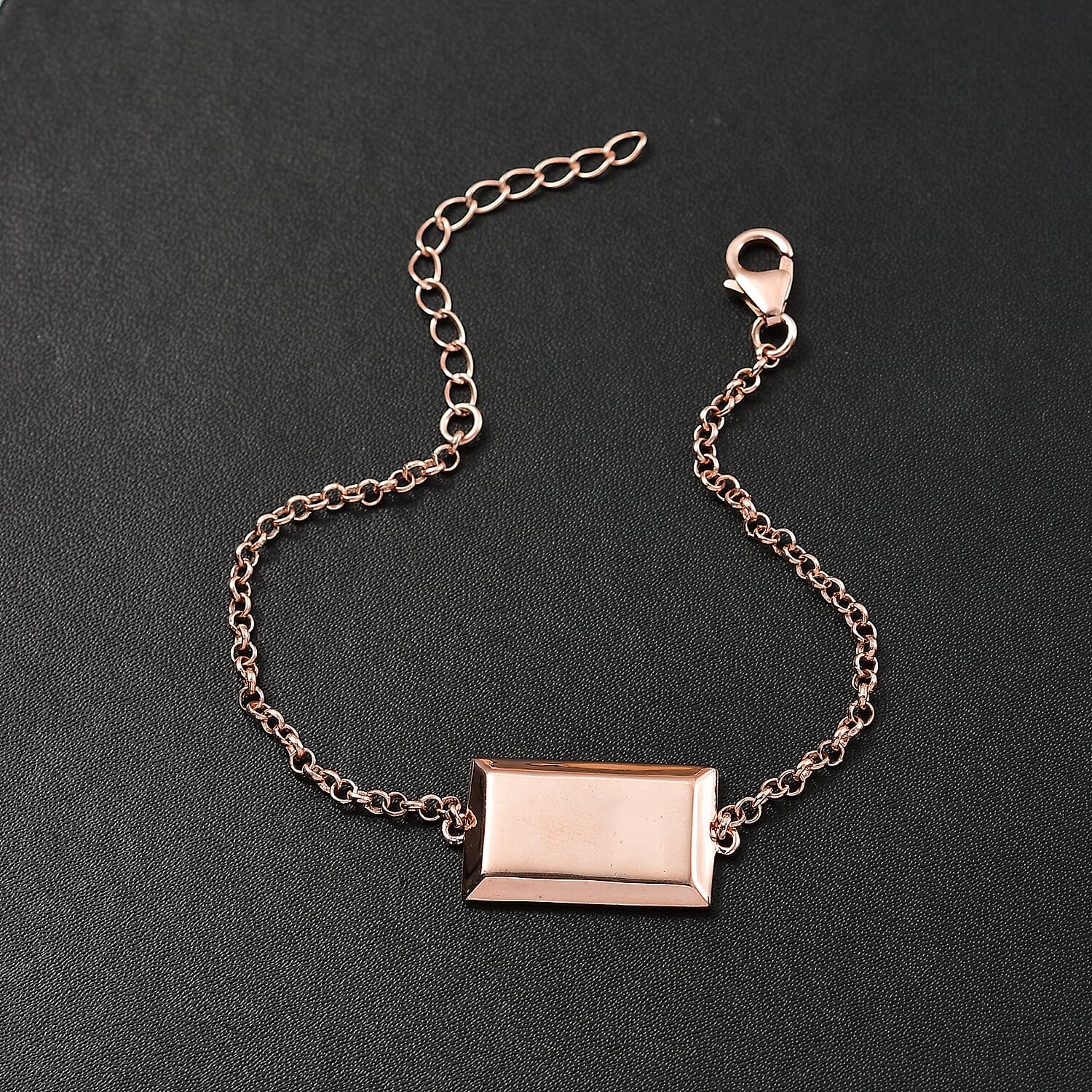 Bar Bracelet in 18K Rose Gold Over Sterling Silver (6.5-8.0In) 3.80 Grams