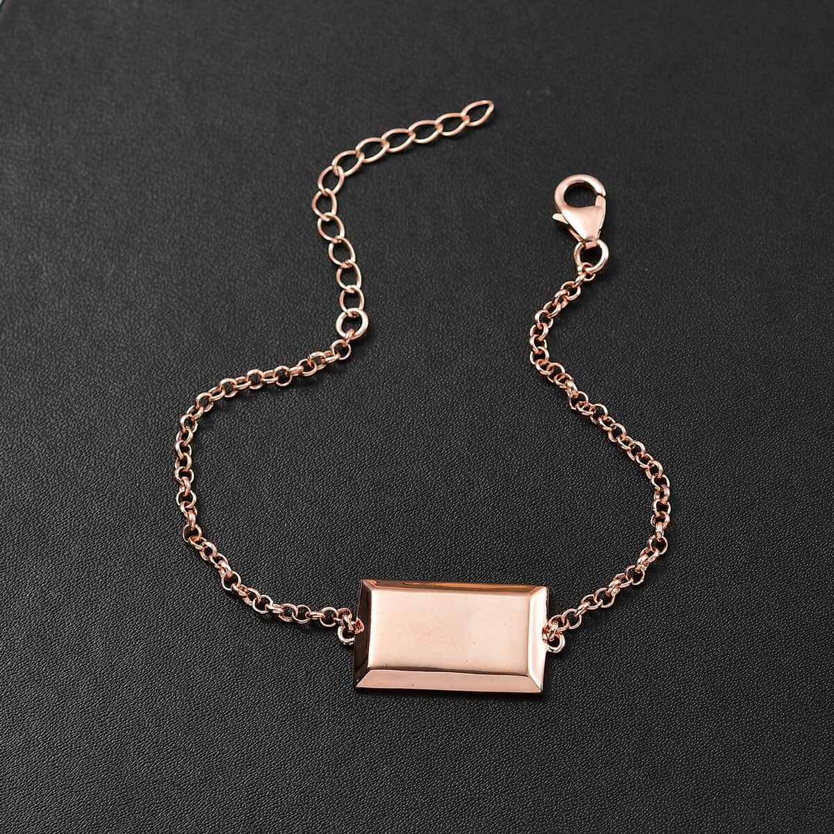 Bar Bracelet in 18K Rose Gold Over Sterling Silver (6.5-8.0In) 3.80 Grams image number 1