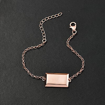 Bar Bracelet in 18K Rose Gold Over Sterling Silver (6.5-8.0In) 3.80 Grams