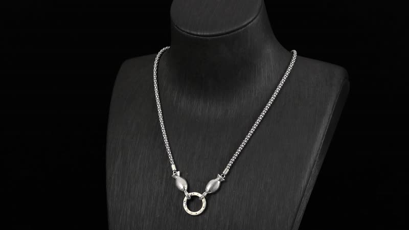 Popcorn Chain Fish Necklace in 925 Sterling Silver (24 Inches) 12.65 Grams