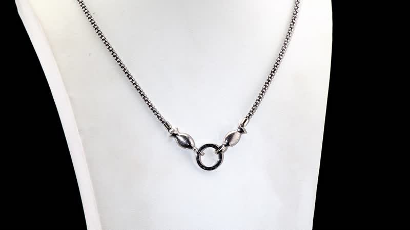 Popcorn Chain Fish Necklace in 925 Sterling Silver (24 Inches) 12.65 Grams