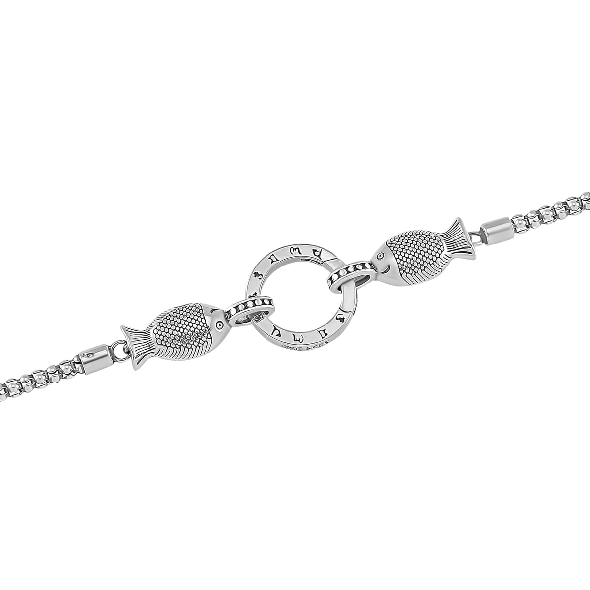 Popcorn Chain Fish Necklace in 925 Sterling Silver (24 Inches) 12.65 Grams image number 2