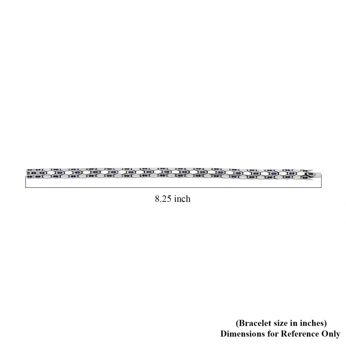 Simulated Blue Diamond HexaLuxe Bangle Bracelet in Sterling Silver (7.25 In) image number 5