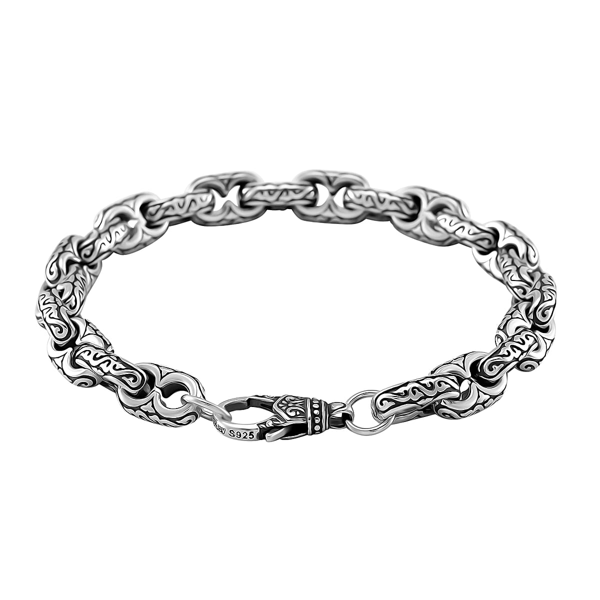 Viking Chain Bracelet in 925 Sterling Silver (8.00 In) 35.10 Grams image number 2