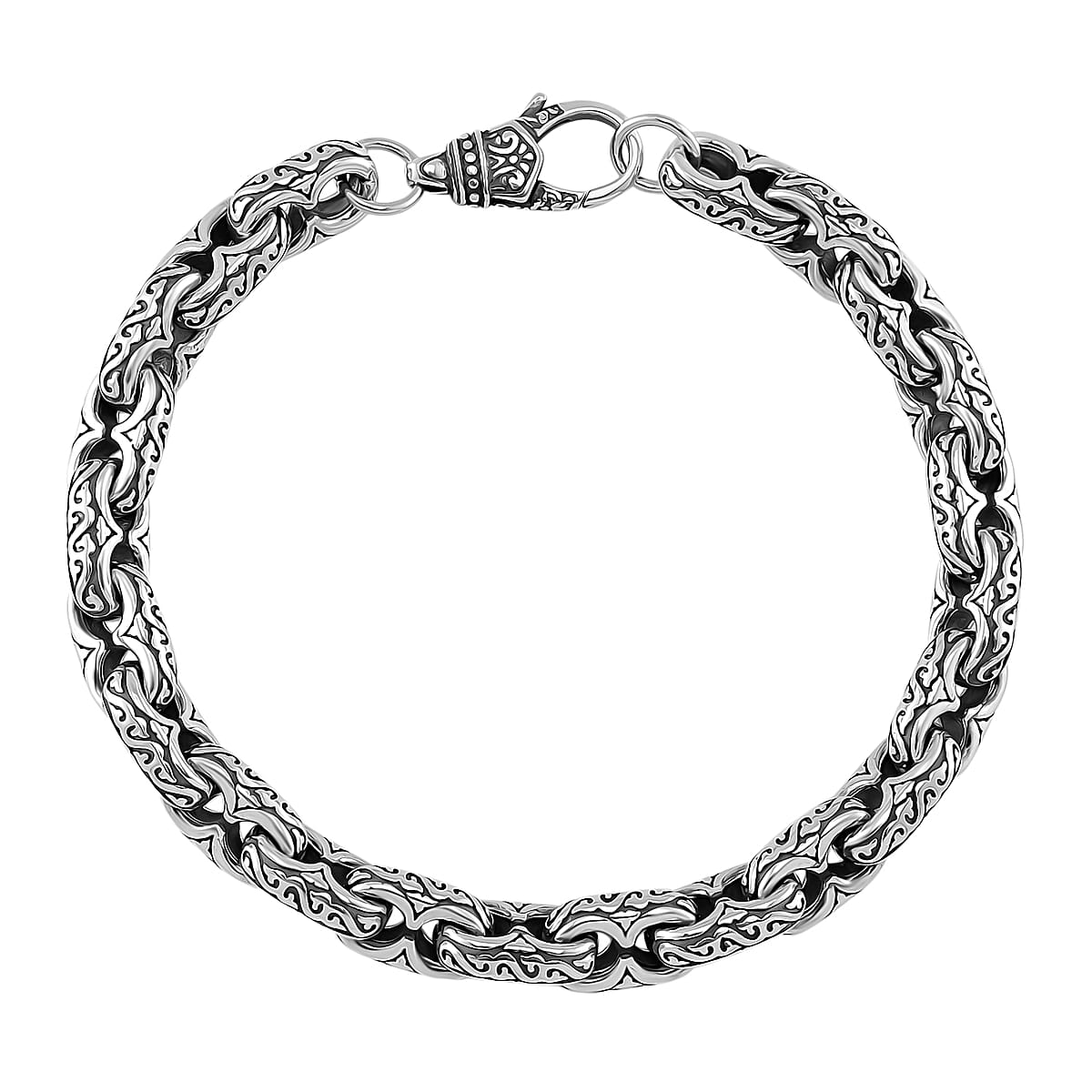 Viking Chain Bracelet in 925 Sterling Silver (8.00 In) 35.10 Grams image number 3