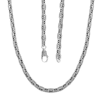 Viking Chain Necklace in 925 Sterling Silver (24 Inches) 70.60 Grams