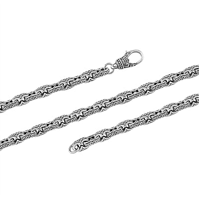 Viking Chain Necklace in 925 Sterling Silver (24 Inches) 70.60 Grams